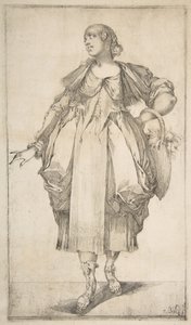 Jardinera con una cesta en el brazo, de la serie Hortulanae de Jacques Bellange