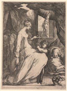The Virgin and Child with Distaff and an Angel de Jacques Bellange