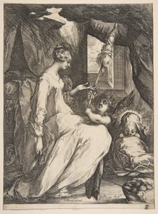Virgen y niño con un ángel, 1612-16 de Jacques Bellange