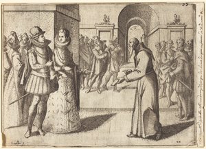 Un capuchino lleva los agradecimientos del rey de Baviera [recto] de Jacques Callot