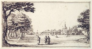 Una calle en Bainville-sur-Madon, con la casa de Callot