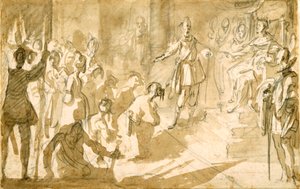 El almirante Inghirami presentando prisioneros turcos al rey Fernando I de Toscana, c.1615 de Jacques Callot