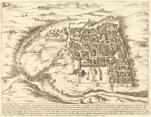 Vista aérea de la ciudad de Jerusalén de Jacques Callot