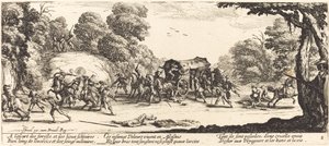 Ataque a un carruaje de Jacques Callot