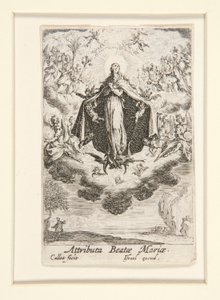Atribuciones de la Virgen, n. 14 de La vida de la Virgen de Jacques Callot