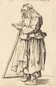 Mendiga recibiendo caridad de Jacques Callot