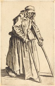 Mendiga con muletas, c. 1622 de Jacques Callot