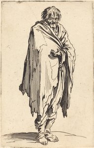 Mendigo con cabeza y pies descalzos de Jacques Callot