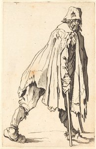 Mendigo con Muletas y Gorro de Jacques Callot