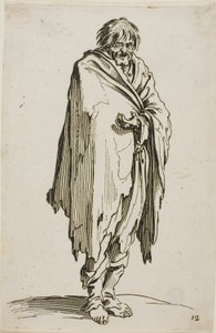 Mendigo sin sombrero ni zapatos, placa doce de Los mendigos de Jacques Callot