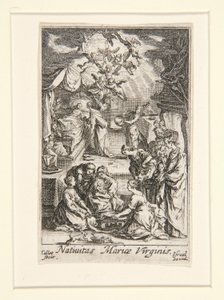 Nacimiento de la Virgen, n. 2 de La vida de la Virgen de Jacques Callot