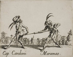 Capitán Cardoni - Maramao, placa 22 de Balli di Sfessania de Jacques Callot