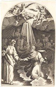 Cristo caminando sobre el agua [primera placa] de Jacques Callot