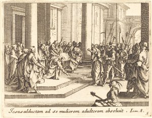 Cristo y la Mujer Adúltera, 1635 de Jacques Callot