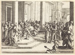 Cristo y la mujer sorprendida en adulterio, 1635 de Jacques Callot