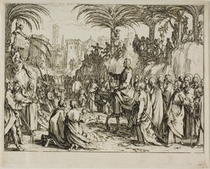 La entrada de Cristo en Jerusalén, del Nuevo Testamento de Jacques Callot