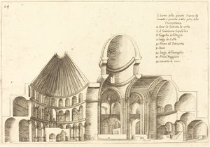 Sección transversal de la Iglesia del Santo Sepulcro de Jacques Callot