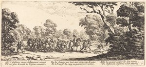 Descubrimiento de los soldados criminales, c. 1633 de Jacques Callot