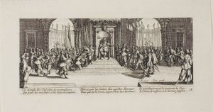 Distribución de recompensas, lámina dieciocho de Las miserias de la guerra de Jacques Callot