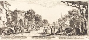 Soldados moribundos al borde del camino de Jacques Callot
