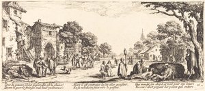 Soldados moribundos al borde del camino de Jacques Callot