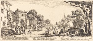 Soldados moribundos al borde del camino de Jacques Callot