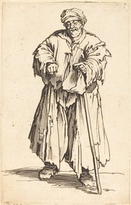 Mendigo gordo con la mirada baja de Jacques Callot