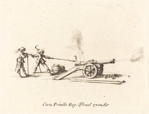 Disparando el Cañón, 1634-1635 de Jacques Callot
