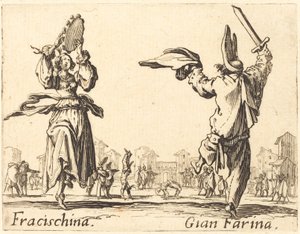 Fracischina y Gian Farina, c. 1622 de Jacques Callot