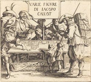Frontispicio para Varie Figure, c. 1621 de Jacques Callot