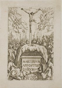 Frontispicio, de Los martirios de los Apóstoles de Jacques Callot