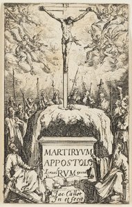 Frontispicio, de Los martirios de los Apóstoles de Jacques Callot