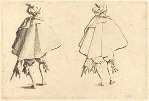 Caballero con gran manto, visto desde atrás de Jacques Callot