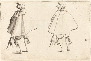 Caballero con gran manto, visto desde atrás de Jacques Callot