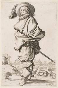Caballero con capa de piel, de la serie “La nobleza de Lorena” de Jacques Callot