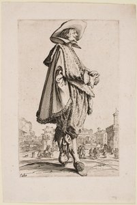 Caballero con las manos juntas, de la serie “La nobleza de Lorena” de Jacques Callot