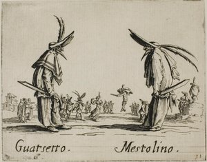 Guatsetto - Mestolino, placa 5 de Balli di Sfessania de Jacques Callot