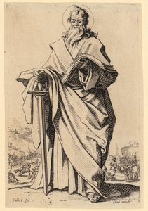 La Virgen María, lámina 3 de la serie «Jesús, los doce apóstoles y María» de Jacques Callot