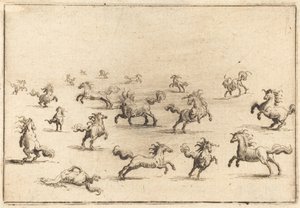 Caballos corriendo de Jacques Callot