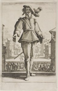 Caza de pájaros, de varias escenas diseñadas en Florencia de Jacques Callot
