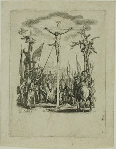 Jesús es atravesado por una lanza, de La pequeña Pasión de Jacques Callot