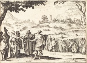 Jesús con los fariseos de Jacques Callot