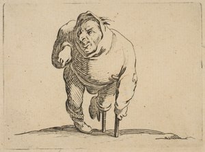 LEstropié a la Béquille et a La Jambe de Bois El lisiado con una muleta y una pierna de madera, 1616-22 de Jacques Callot