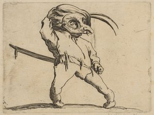 El hombre enmascarado con piernas torcidas, de Varie Figure, 1616-22 de Jacques Callot