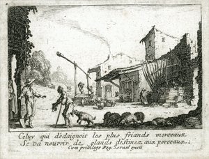 La vida del hijo pródigo ... (grabado) de Jacques Callot