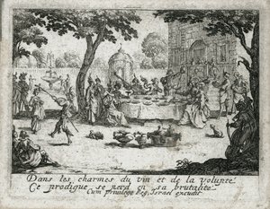 La vida del hijo pródigo ... (grabado) de Jacques Callot
