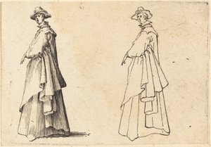 Dama con un gran abrigo de Jacques Callot