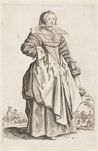 Dama de cuello ancho, de la serie “La nobleza de Lorena” de Jacques Callot