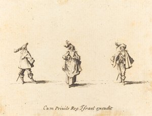Dama con Plumas y Dos Caballeros