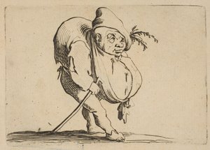 Le Bossu a La Canne, de Varie Figure Gobbi, suite llamada..., 1616-22 de Jacques Callot